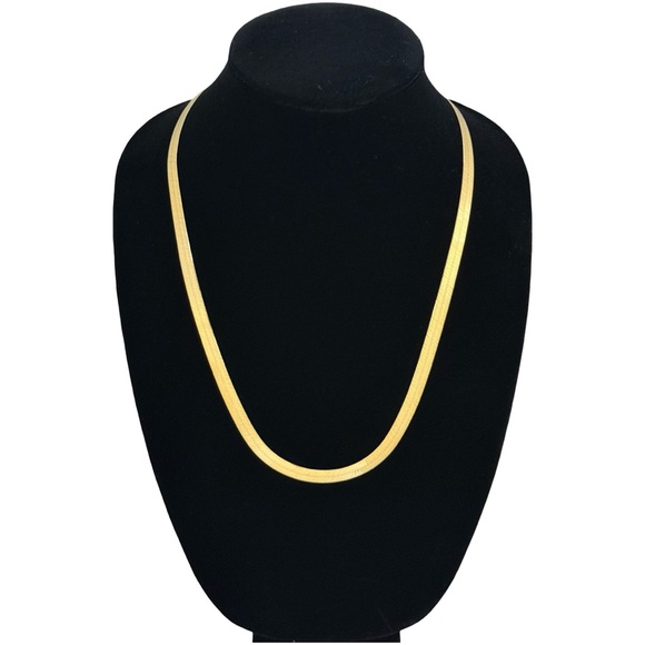 10K Solid Yellow Gold VIP Jewelry Vtg Italian Herringbone Necklace 24” 5mm 18g - Picture 3 of 10